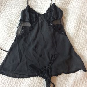 Black Victoria's Secret Silky Chemise Lingerie